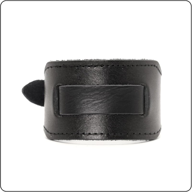 Fusamk Punk Rock Belt Buckle Bracelet Adjustable Wide Leather Cuff Bracelet - Image 2